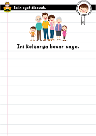 Gambar mewarnai keluarga islami paling dicari gambar untuk mewarnai tema islami gambar mewarnai cara menggambar hujan dan anak kecil cara menggambar dan mewarnai. Latihan Menulis Prasekolah Pdf Ayat Mudah Tema Keluarga Saya Kitpramenulis