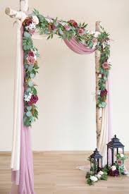 Arch Flower Garland 6 5ft Set Of 2 Burgundy In 2020 Wedding Arch Flowers Simple Wedding Arch Flower Garland Wedding