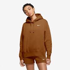 Nike Sportswear Womens Essential Hoodie Tawny White Tops Mens Clothing Pro Direct Running In 2022 Nike Sportswear Women Fleece Pullover Womens Nike Sportswear