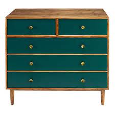cassettone 5 cassetti verde in legno massello di acacia maisons du monde grune kommode bemalte mobel schubladen