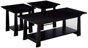 Rated 4.5 out of 5 stars. Sally 3 Piece Coffee Table Set Black Wood With Storage Shelves Contemporary Cocktail Coffee 2 End Tables Pilaster Designs