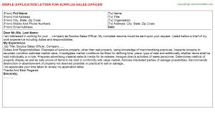 This site contains affiliate links from which we receive a compensation (like amazon for example). Surplus Sales Officer Application Letter