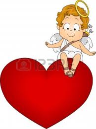 Illustration Of A Baby Cupid Sitting On Top Of A Heart Cartoon Clip Art Cartoon Drawings Cupid