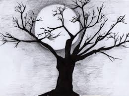 Dibujo de puntillismo de arbol bonito y facil. Arbol Dibujo A Lapiz Facil