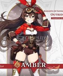 Genshin Impact Amber Cosplay Costume Sponsored Impact Genshin Amber Anime Fairy Anime Cosplay Costumes