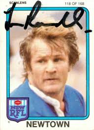 1980 NEWTOWN JETS SCANLENS RUGBY LEAGUE CARD #99 BILL NOONAN