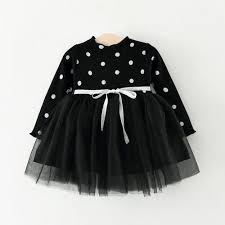 Black And White Dots Frock Polka Dot Black And White Princess Dress Baby Party Dress Newborn Dresses Kids Dress