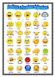 Αποτέλεσμα εικόνας για adjectives of feelings