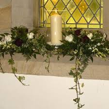 Folkington Church Candle Arrangement Www Chirpee Net Chirpeeflowers Church Flowers Natural Countryst Church Flowers Church Wedding Flowers Church Candles
