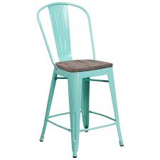 Our wooden counter height stools come in a variety of styles, with or without a back. 24 High Metal Counter Height Stool With Back And Wood Seat 17 75 W X 22 D X 40 25 H Overstock 23478118