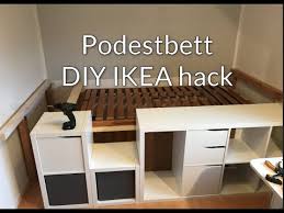 Bett auf podest bett selber bauen toom inspirierende bett podest. Diy Podestbett Mit Viel Stauraum Ikea Hack Platform Bed Youtube