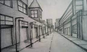 Nata Street View With Street Lights Perspective Drawing Architecture Architecture Drawing Still Life Photos