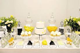 Yellow Black White Dessert Table White Dessert Tables Yellow Desserts White Desserts