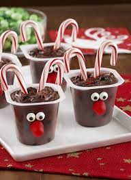Reindeer Candy Cane Pudding Cups Recipe Christmas Snacks Fun Holiday Food Christmas Food
