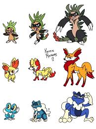 Up/down motion for spiky hair. Pokemon X And Y Starter Second Evolutions Images