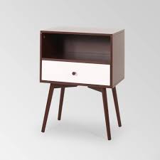 It's made of durable wood materials with a large drawer for stashing remotes, magazines, coasters and more. Burnett Mid Century Modern Side Table Brown Christopher Knight Home Target