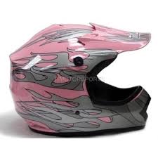 Tms Youth Kids Pink Dirt Bike Atv Motocross Helmet With