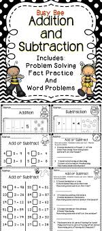 Busy Bee Addition And Subtraction Addition And Subtraction Math Math Activities