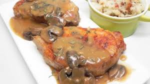 Pork Chops In Garlic Mushroom Sauce Recipe Garlic Mushroom Sauce Stuffed Mushrooms Pork