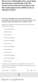 It is the 2 year old funding for 15 hours. My 14 Year Old Daughter Has A Part Time Job That Pays Surprisingly Well She Wants To Move Into Her Own Place And The Math Supports Her Ability To Do So Should I Let Her