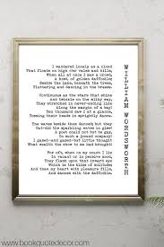 Black And White Poem Book Daffodils Poem Art Print William Wordsworth Poetry Black And White Art Literary Quote Print For Reading Nook Decor Unframed Quote Prints Romantic Book Quotes