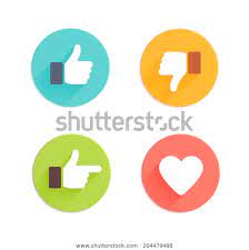 Thumbs Down Heart Signs On Colorful Stock Vector Royalty Free 204479488 Heart Sign Thumbs Up Icon Heart Icons