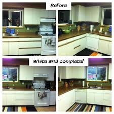 Repurposed Old Melamine Cabinets For 37 Using One Can Of Paint And A Wee Bit Of Sanding Sweat Equ Kitchen Cabinets Kitchen Cupboards Paint Laminate Cabinets