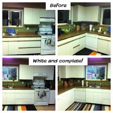 Refinishing your kitchen cabinets is a good way to liven up your living space and increase the value of your home. Repurposed Old Melamine Cabinets For 37 Using One Can Of Paint And A Wee Bit Of Sanding Sweat Eq Laminate Kitchen Cabinets Kitchen Cabinets Laminate Kitchen