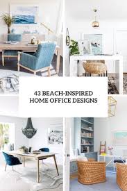 Of course, the first must have is blue paint on the walls or cabinets. 43 Beach Inspired Home Office Designs Digsdigs