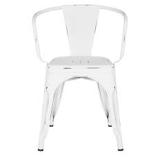 Poly And Bark Trattoria Arm Chair In Distressed White Click Image To Review More De Plastic Dining Chairs Metal Dining Chairs Kitchen Dining Room Furniture