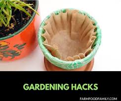 Place a coffee filter on the bottom of the pot, between your plant's dirt and the pot's drainage hole, where the water and dirt combo usually comes out. 27 Clever Gardening Hacks And Tricks That You Never Thought Of