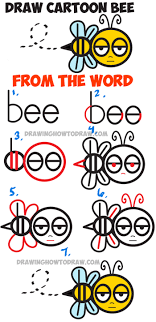 How to draw a bee for kids. How To Draw Cartoon Bee From The Word Bee Easy Step By Step Drawing Tutorial How To Draw Step By Step Drawing Tutorials