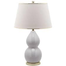 Safavieh Jill 25 5 In White Double Gourd Ceramic Table Lamp With Off White Shade Lits4093a The Home Depot In 2020 Ceramic Table Lamps Table Lamp Sets Ceramic Table