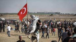 ### fılıstın bayragı ve anlamı ###. Gazze Sinirindaki Milyonluk Kudus Gosterisinde Turk Bayragi