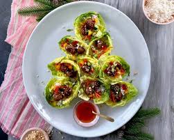 So make that playlist of new year's songs and put up the new year decorations, then put together that delicious new year's eve food menu and add all the tasty finger foods you can. Holiday Meatballs Recipe Christmas Tree Lettuce Wraps Tara Teaspoon