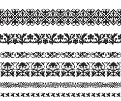 Decorative floral flexible pattern brushes with branches, herbs, plants and flowers. Set Of Black Seamless Floral Ornaments Byzantine Arabic Muslin East Style Pattern Brushes Are Included Tasmeemme Com