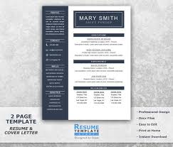 The first template on this list of free resume templates for pages and word is meet edward. One Page Resume Template Word Resume Cover Letter Templates Etsy