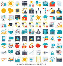 Fintech Financial Technology And Finance Icons In Flat Style Finance Icons Fintech Finance Finance