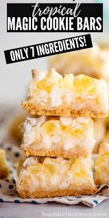 Sharing a super yum recipe of vegan coconut cookies for diwali. Tropical Magic Cookie Bars Cookie Bar Recipes Dessert Bar Recipe Delicious Christmas Cookies