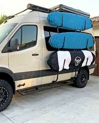 Got Three Boards No Problem With An Aluminess Ladder Surf Pole And Surf Hooks Custom Camper Vans Van Ford Transit