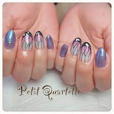 petit quartette kana on instagram 胡蝶ネイル 普段は絶対にしなさそうなネイル こんな時こそした事ないデザインも良いですね 胡蝶しのぶネイル 胡蝶しのぶ 鬼滅の刃 anime nails stylish nails pretty nails