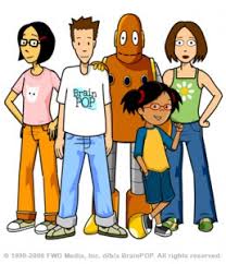 Internet safety movie title reads, internet safety, with annie and moby. a boy, tim, and a robot, moby are shown in a brainpop movie. Brainpop Website Tv Tropes