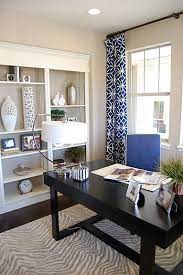 (we're looking at you, nightstand.) but who decided an office required four walls? Tan Apartment Walls Espresso Furniture White And Colbalt Navy Home Office Design Home Office Decor Home Office Space