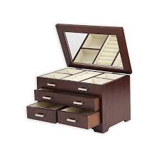 Jewelry box large capacity leather earring ring necklace with mirror. Jewelry Boxes Jewelry Care Sears