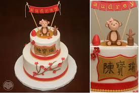 Red Egg And Ginger Cake With Monkey Egg Party 100 Day Celebration Chinese Cake