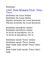 Lagu daerah bolelebo lirik apuse pianika not angka rambadia sumatera utara mikirbae 87 garuda pancasila terbaikpixabay anak kambing saya seputar musik. Bolelebo Pdf