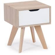 Bout de canape table de chevet esprit scandinave en teck recycle 1 niche 50x35x78cm swing. Table De Chevet Scandinave 1 Tiroir Solal Chene Clair Menzzo Pas Cher A Prix Auchan