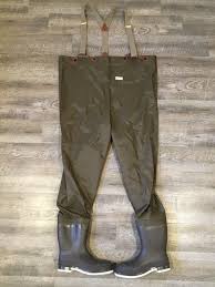 Vintage Ll Bean Fly Fishing Chest Waders With Felted Boots