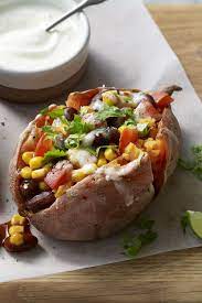 Microwave Sweet Potatoes With Various Toppings Recipe Recipe Vegetable Dishes Recipes Microwave Sweet Potato Sweet Potato Recipes
