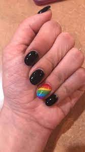 Rainbow Nails In Honor Of Pridemonth Black Nails Acrylic Nails Nail Art Rainbow Nails Rainbow Nails Design Black Nail Art